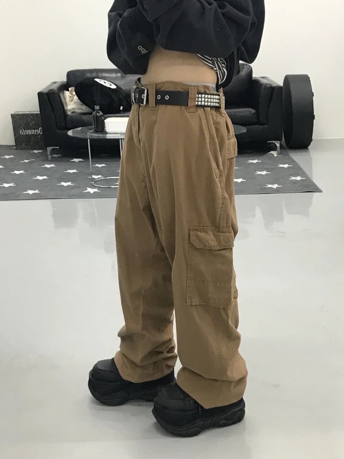 랭귤러 베이지 코튼 팬츠 상품이미지2