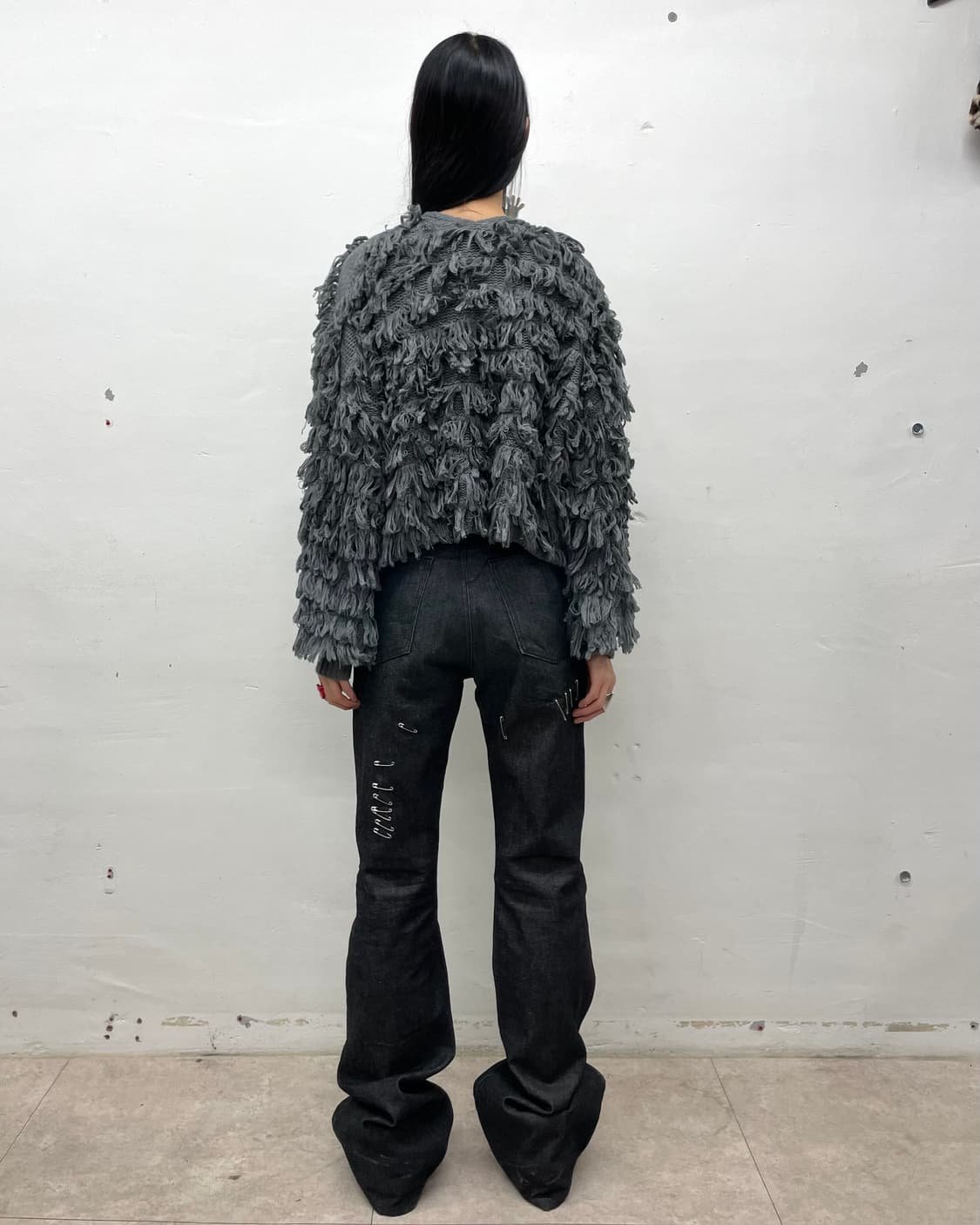  rope gray cropped cardigan 상품이미지5