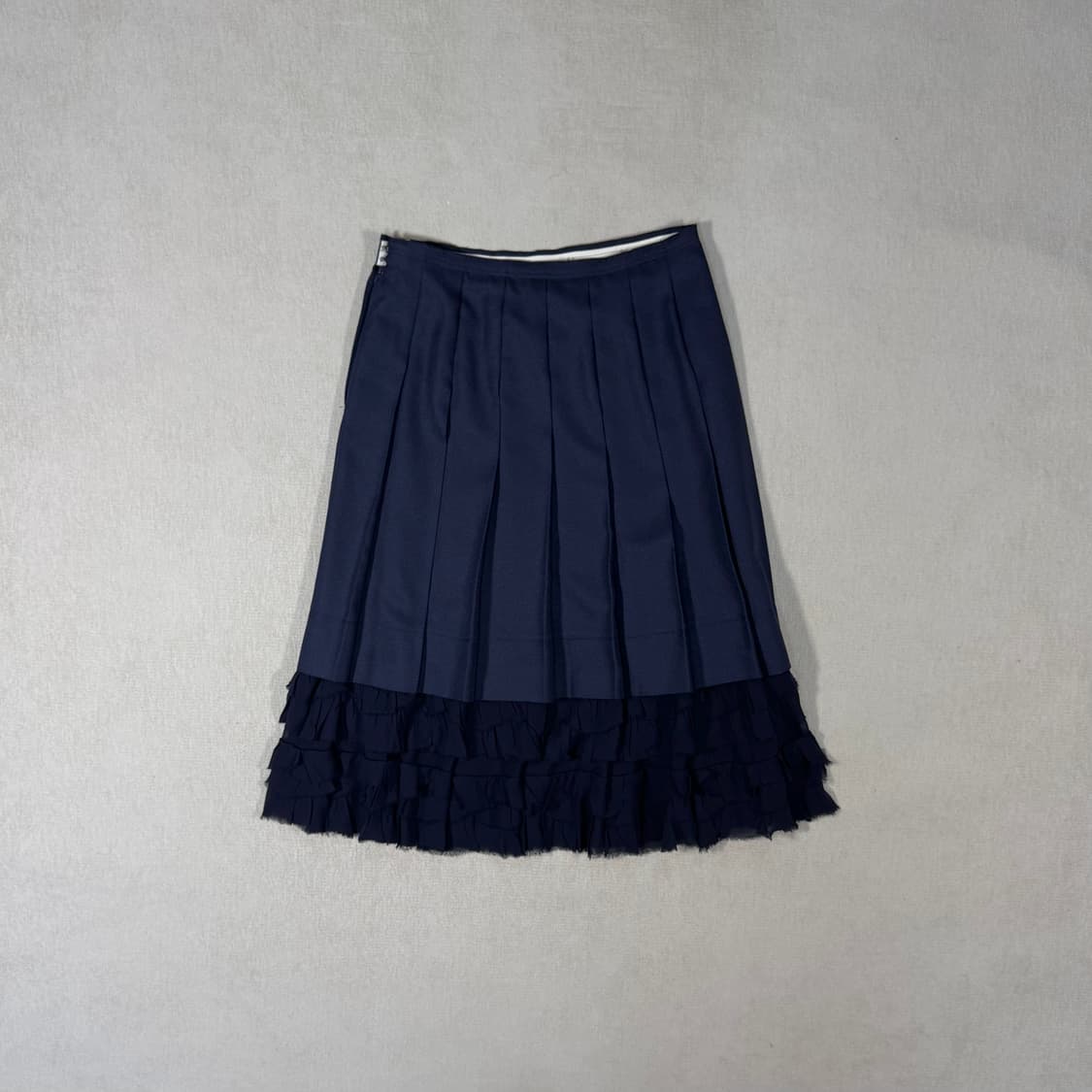 Ruffled Pleated Navy Skirt 상품이미지3