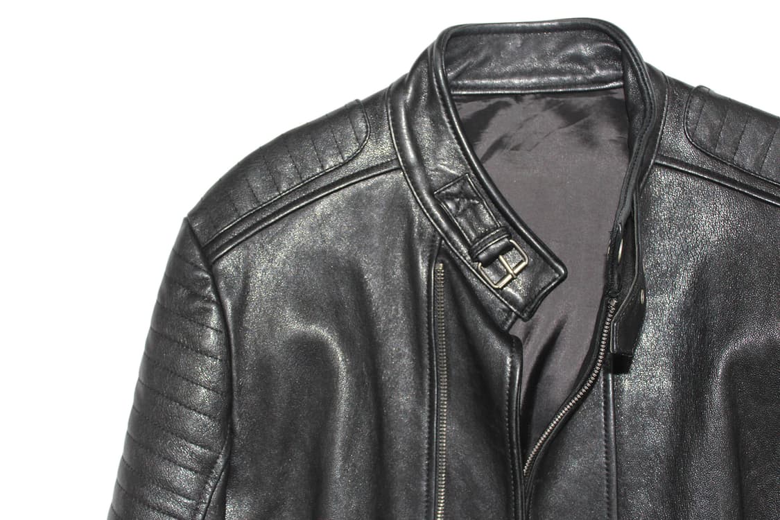 2000s JAPAN 램스킨 싱글 레더 바이커 자켓 상품이미지2