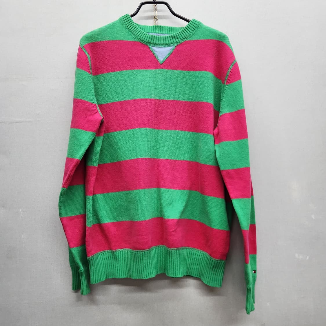 타미힐피거 로고 스트라이프 코튼 니트 M(M) 상품이미지1