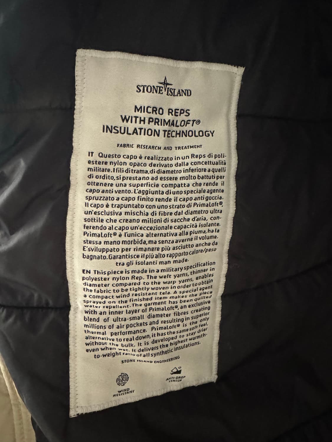 스톤아일랜드 마이크로랩스 11주년 프리마로프트 패딩 자켓 상품이미지6