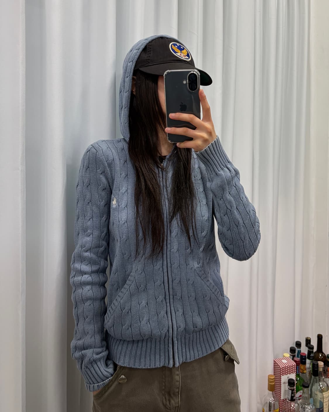 [S]폴로 랄프로렌 케이블 후드 니트 집업 상품이미지1