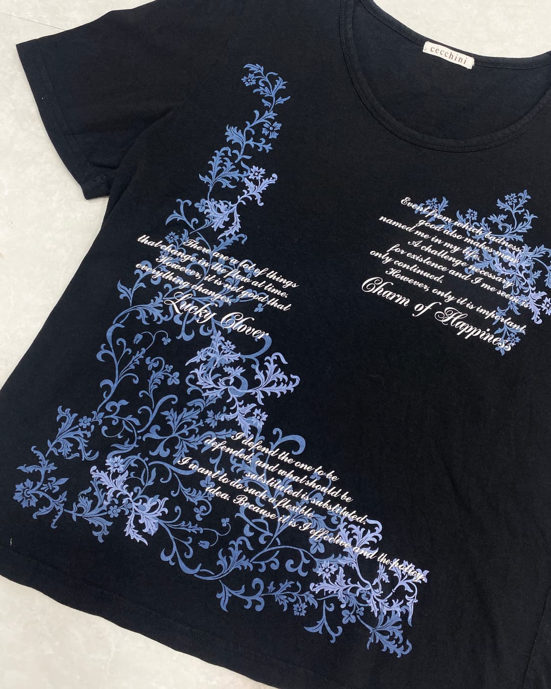 CECCHINI blue Floral y2k T-shirt  상품이미지4
