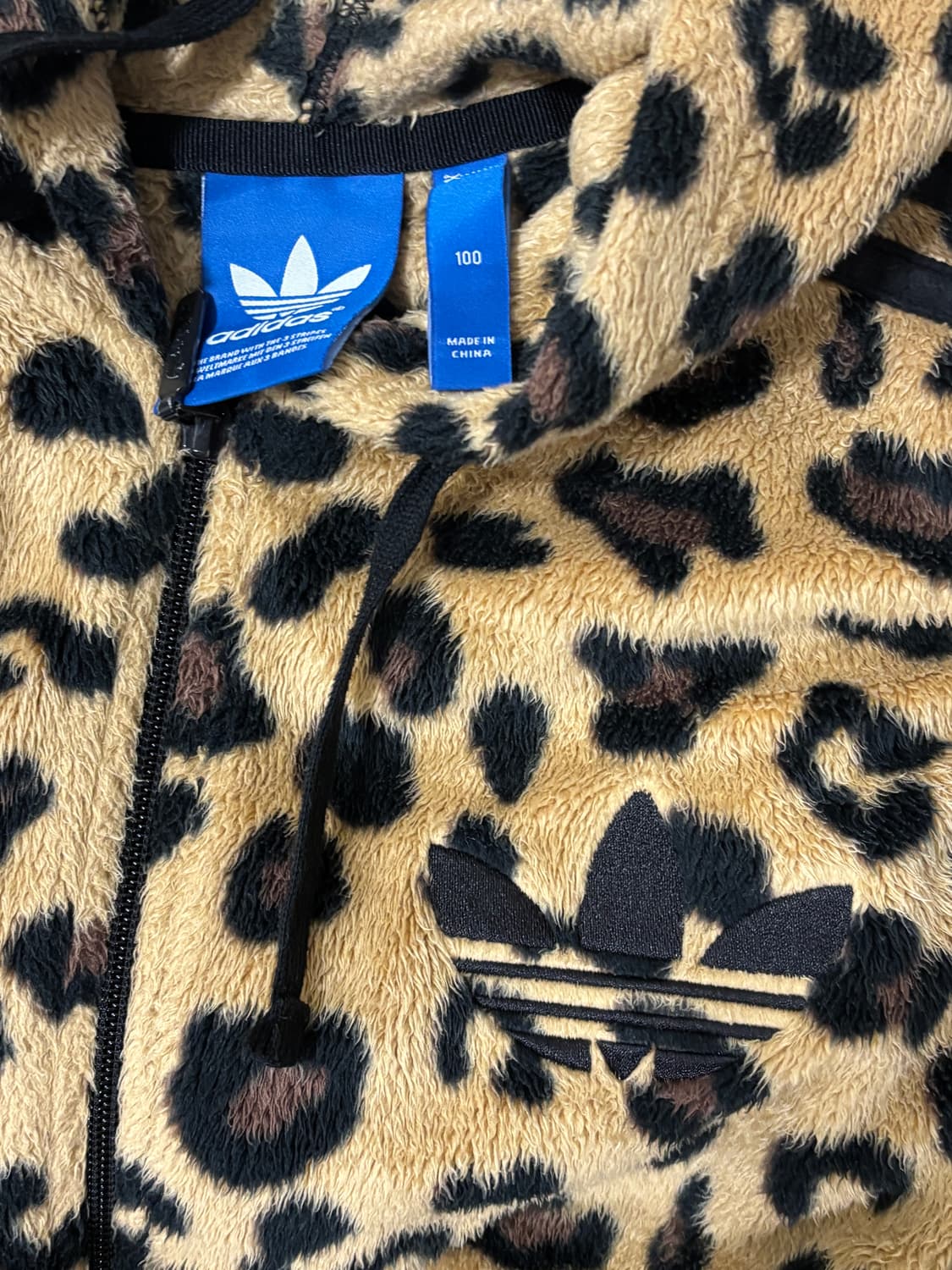 아디다스 레오파드 호피 플리스 후드집업 져지 100 상품이미지3