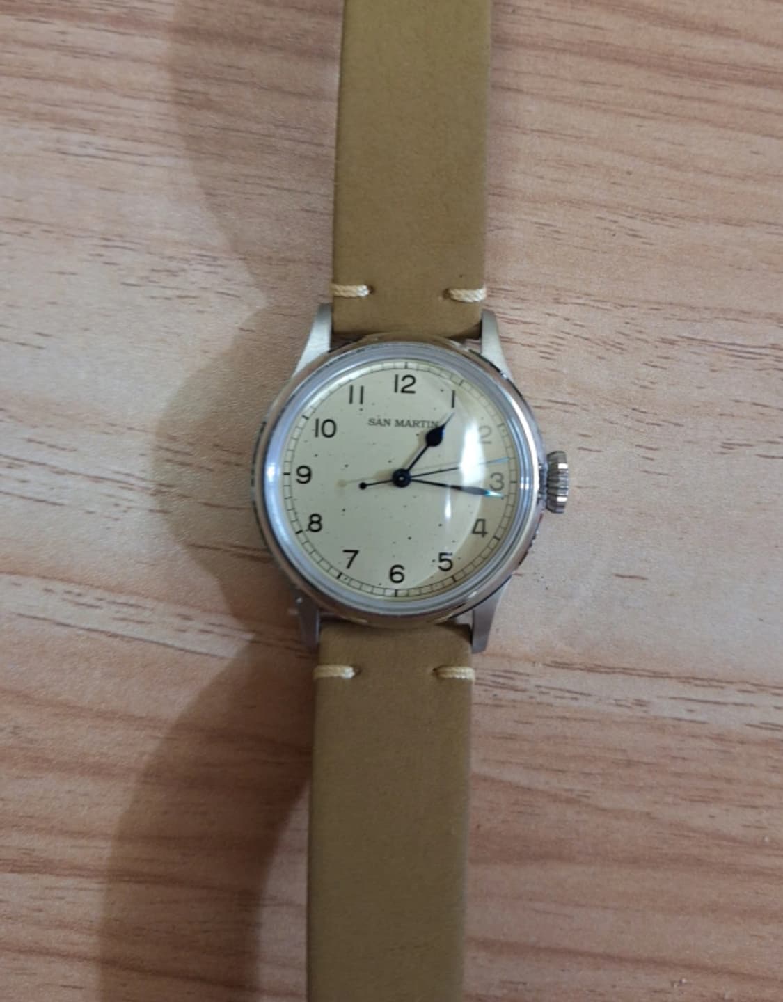 [세인트마틴/산 마틴] 오토매틱 시계 / 오렌지브라운 스트랩 상품이미지1