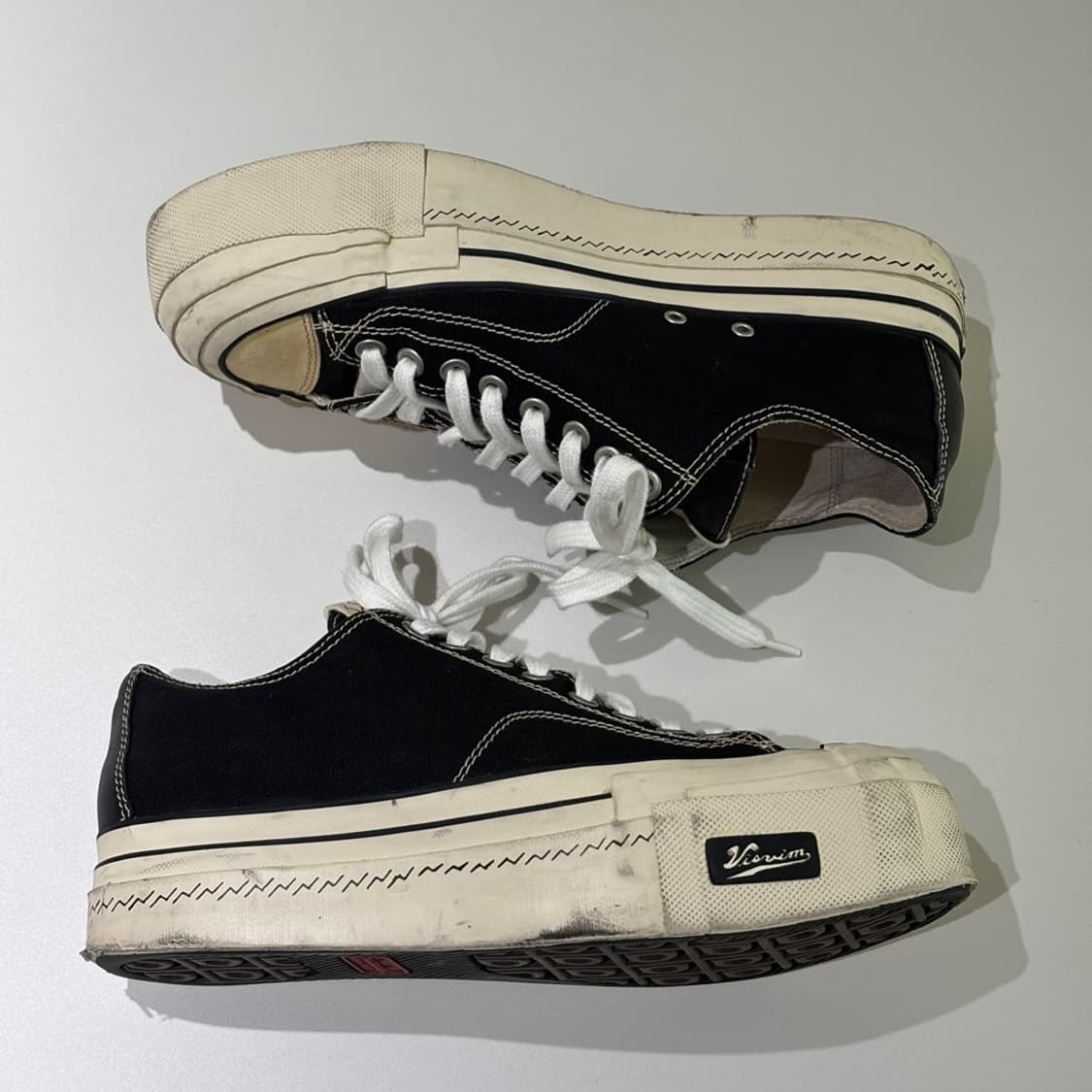 us8.5) 비즈빔 visvim 스캐그웨이 지 패턴 로우 블랙 상품이미지2