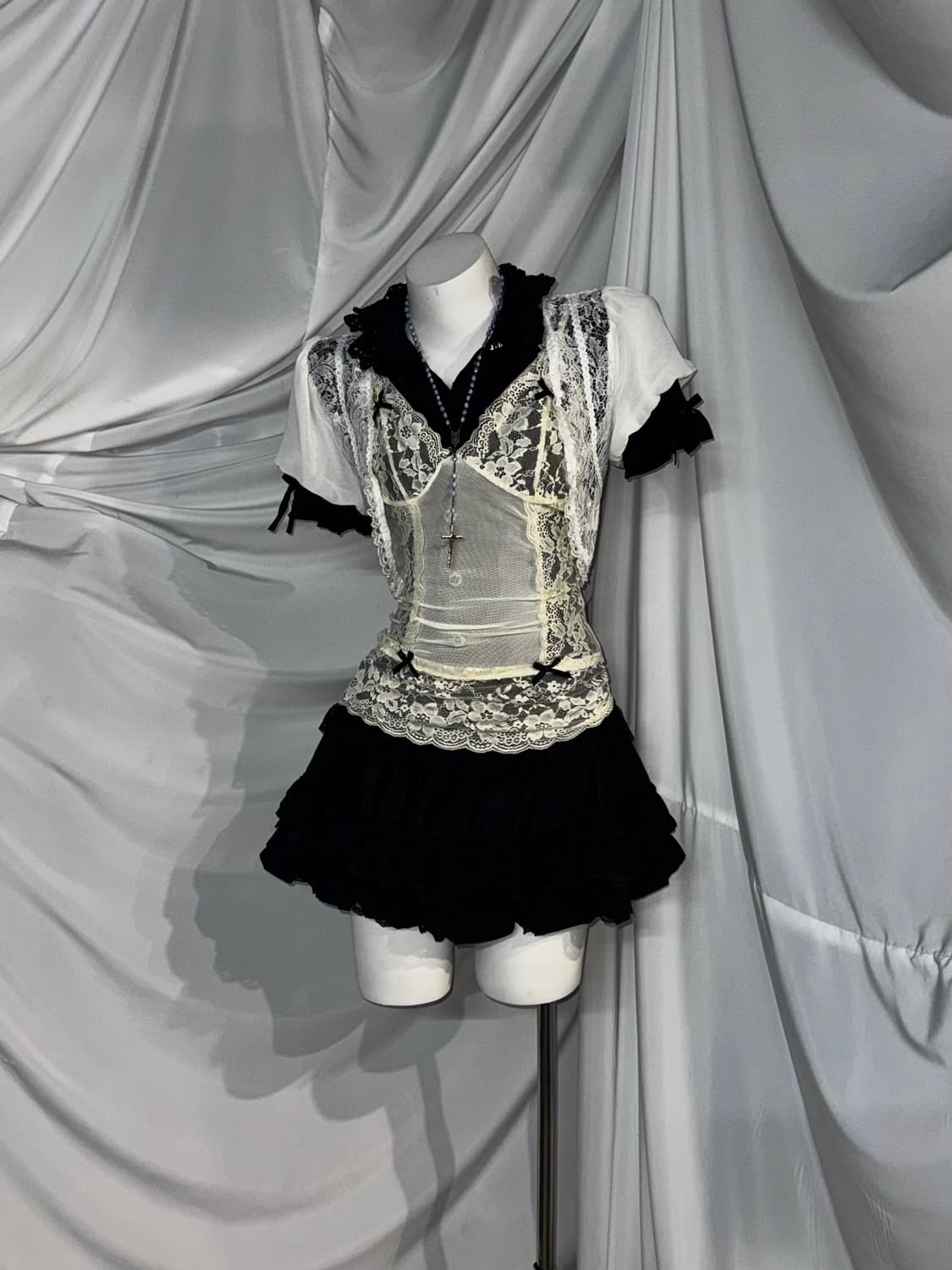 무채색 페어리 레이스 세라깔 코디세트  상품이미지8