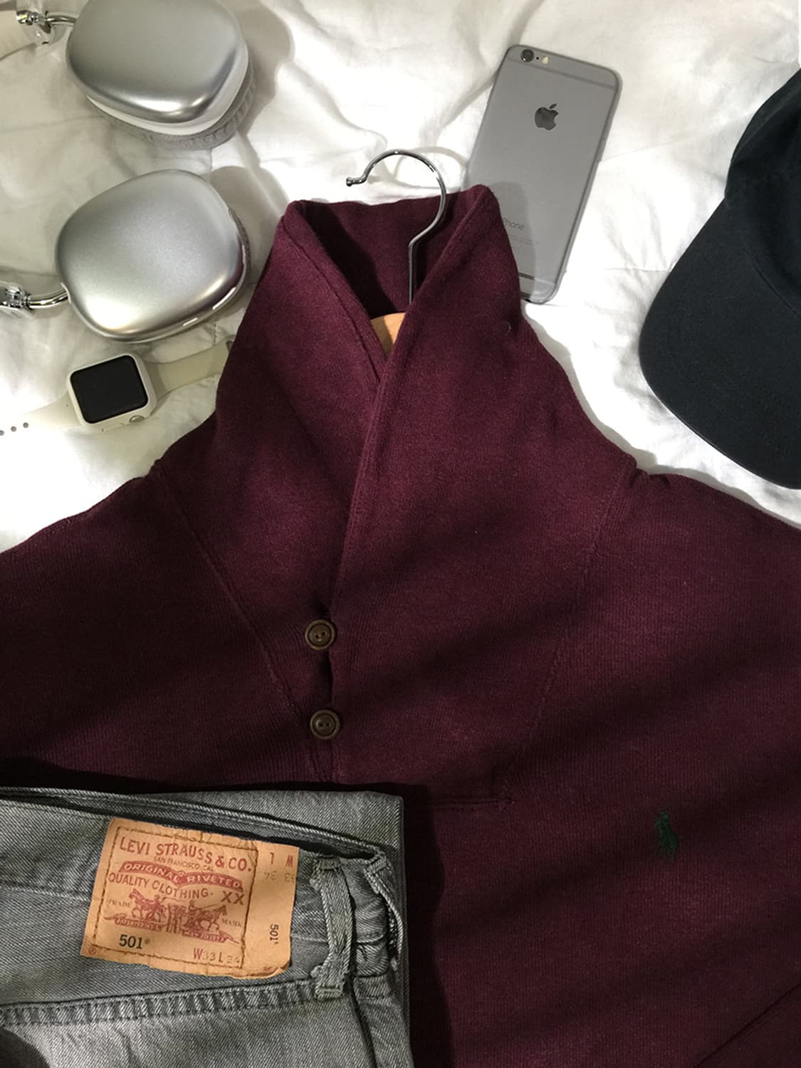 (MAN) 폴로랄프로렌 숄카라 버튼넥 스웻 XL 상품이미지3