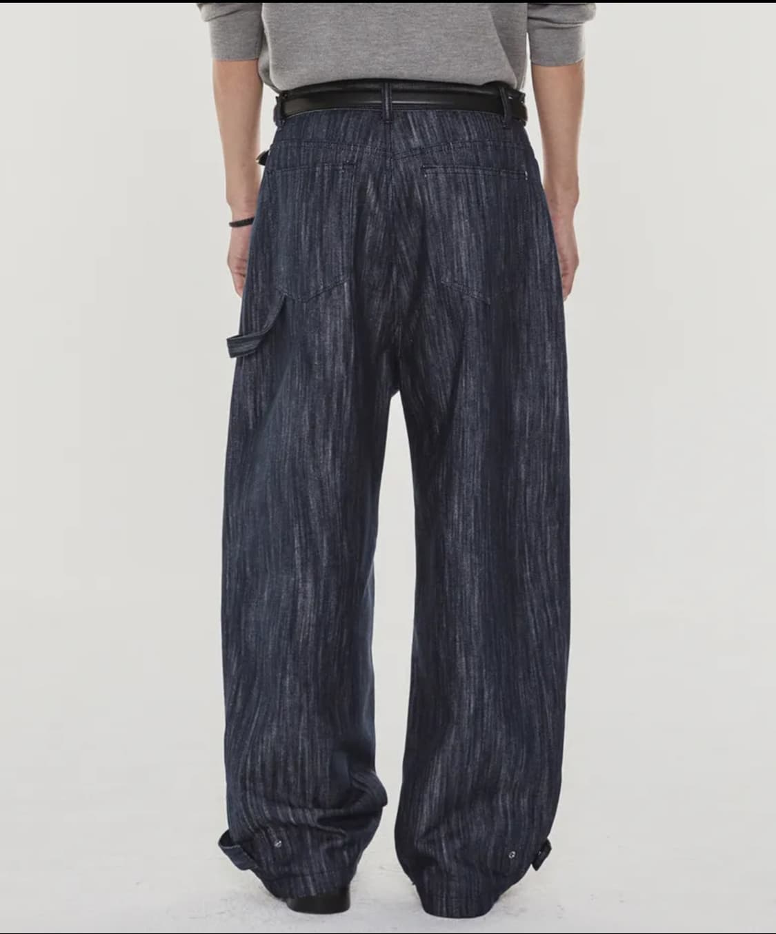 기철 햄 버튼 로우 인디고 와이드 데님 팬츠 M 상품이미지3