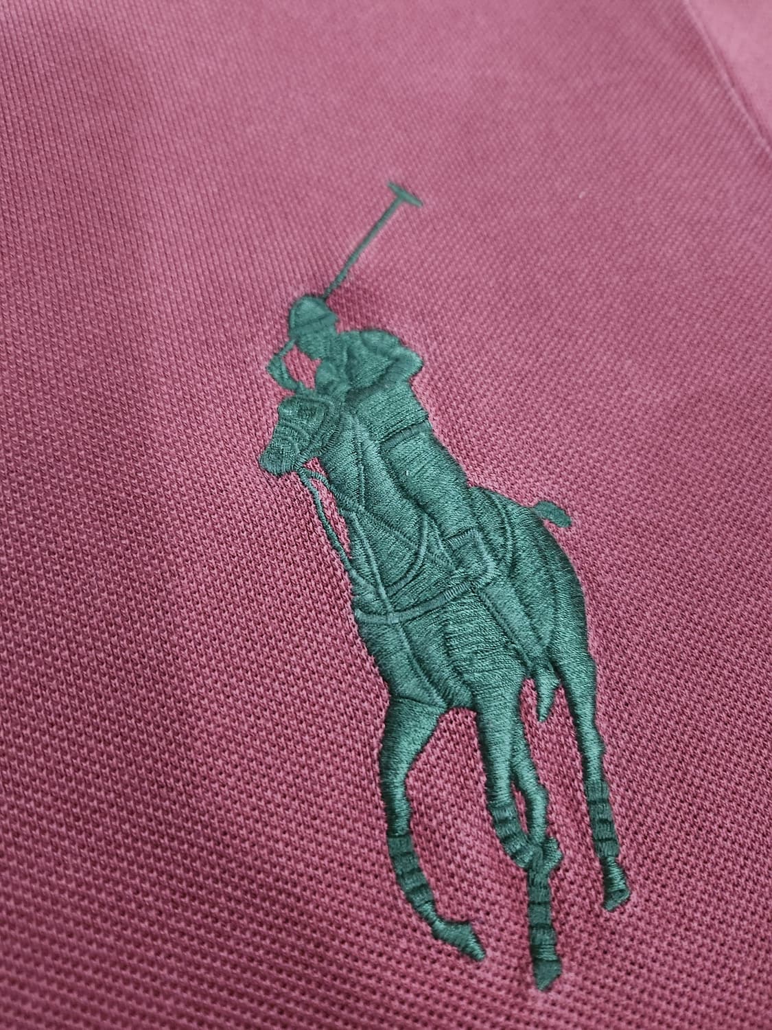 버건디 컬러 빅포니 폴로 긴팔 카라티  상품이미지5