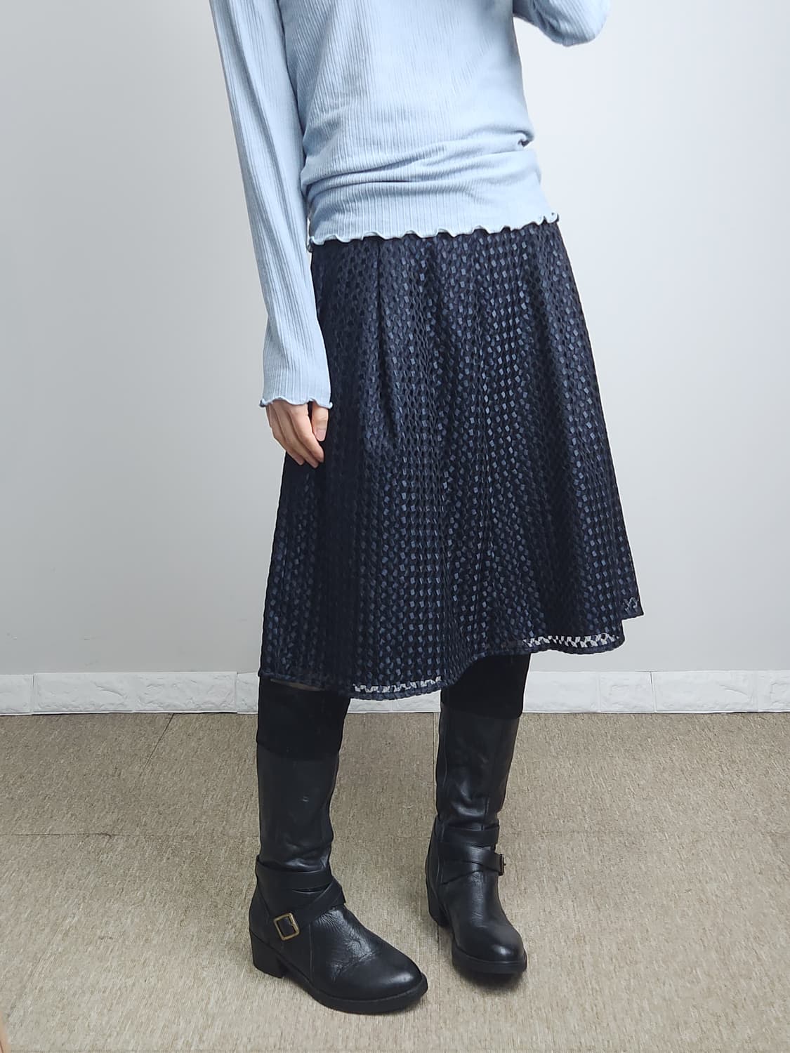 (23 vingt-trois)사각 자수 스커트 상품이미지2