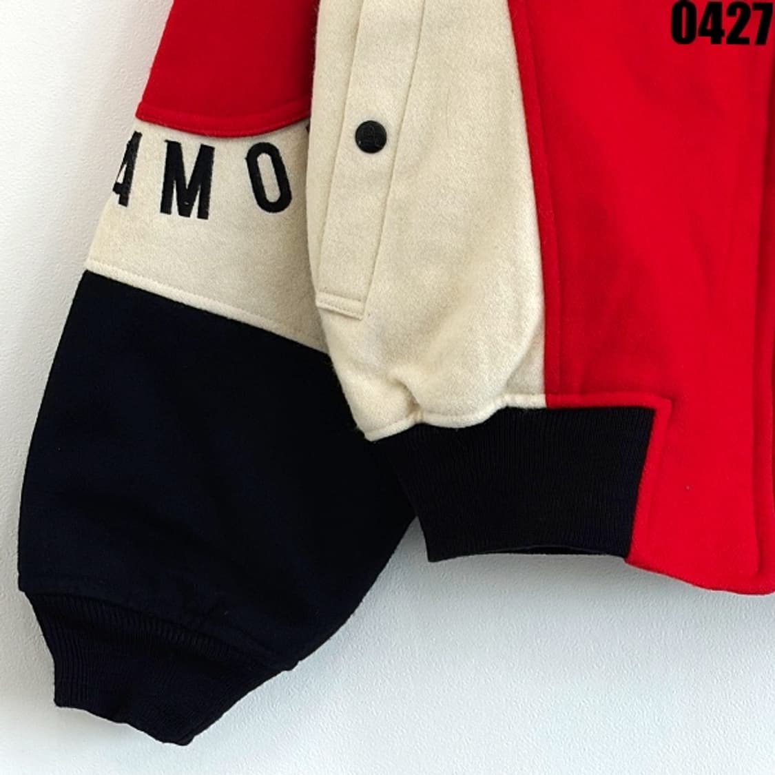 히사미 아모리노 울 혼방 배색 빈티지 스타디움 자켓 M 0427 상품이미지3