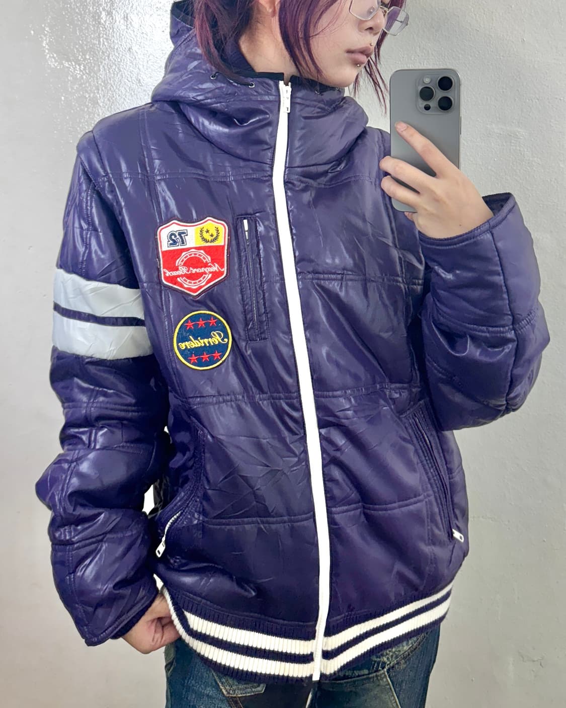 키치 지퍼 디테일 패딩 상품이미지1