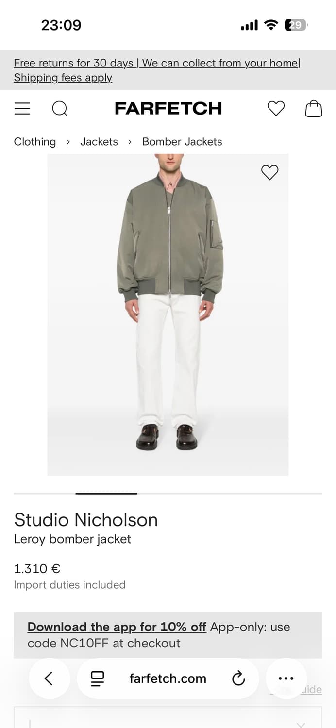 스튜디오 니콜슨 ma1 L사이즈 팔아요. 상품이미지2