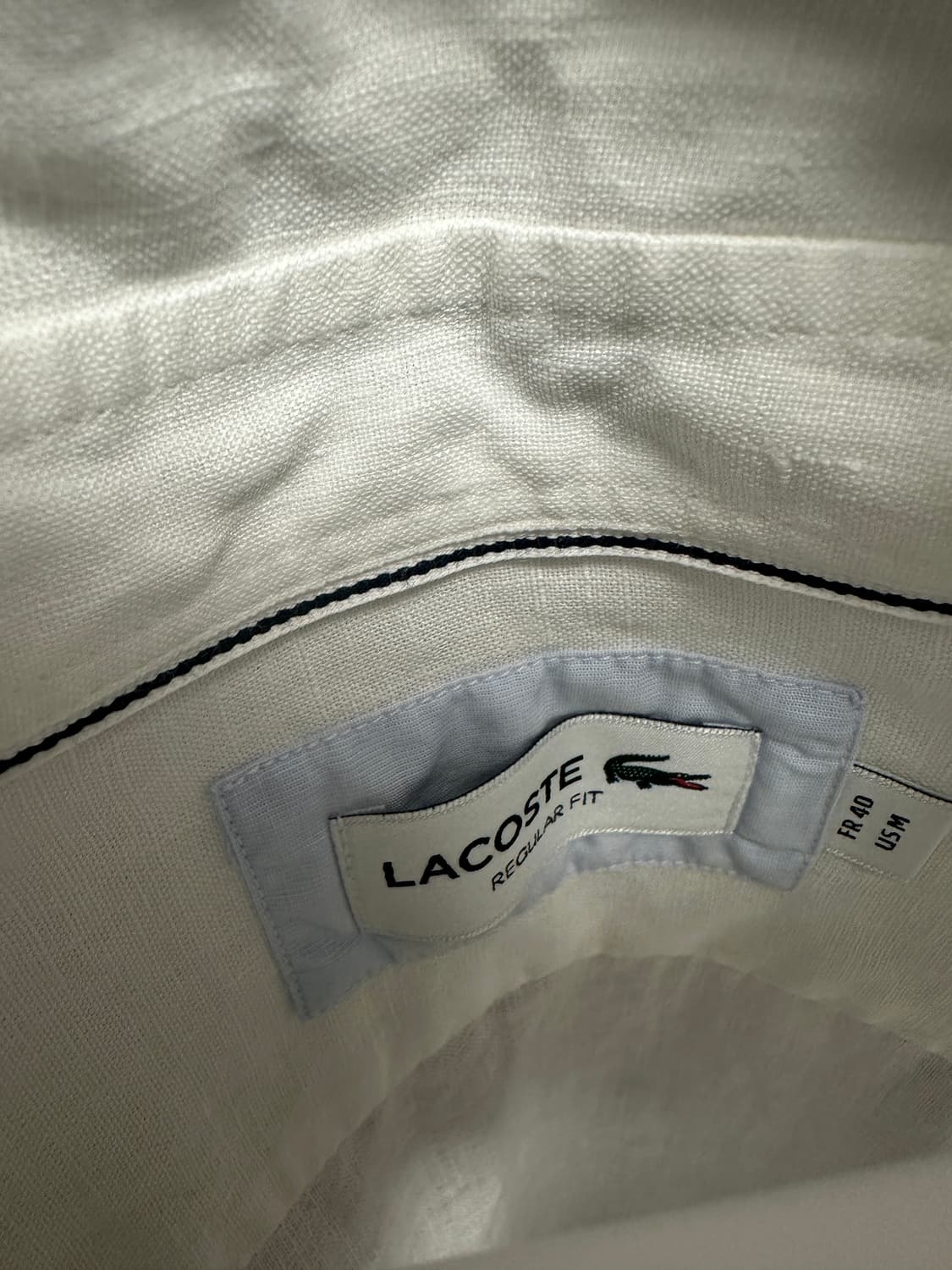 라코스테 린넨 100% 셔츠 화이트 (100)   상품이미지5