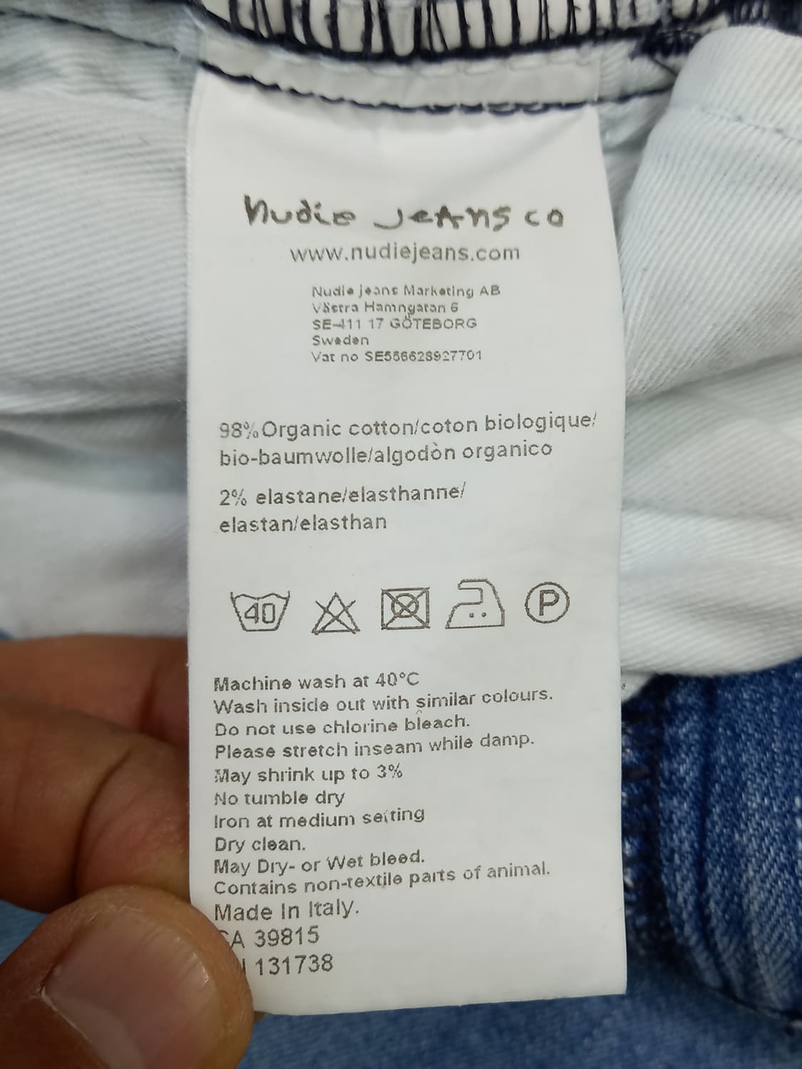 30 NudieJeans Italy 커팅 스판 데님반바지 30-239 상품이미지6