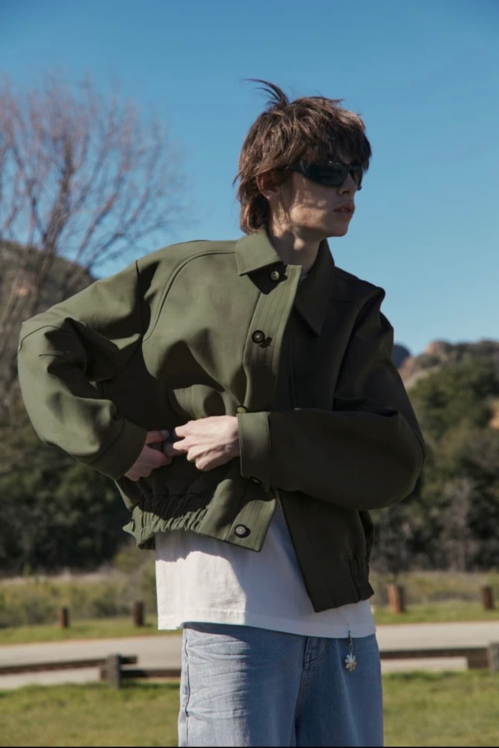 STU 크루아상 슬리브 자켓 카키 M 상품이미지1