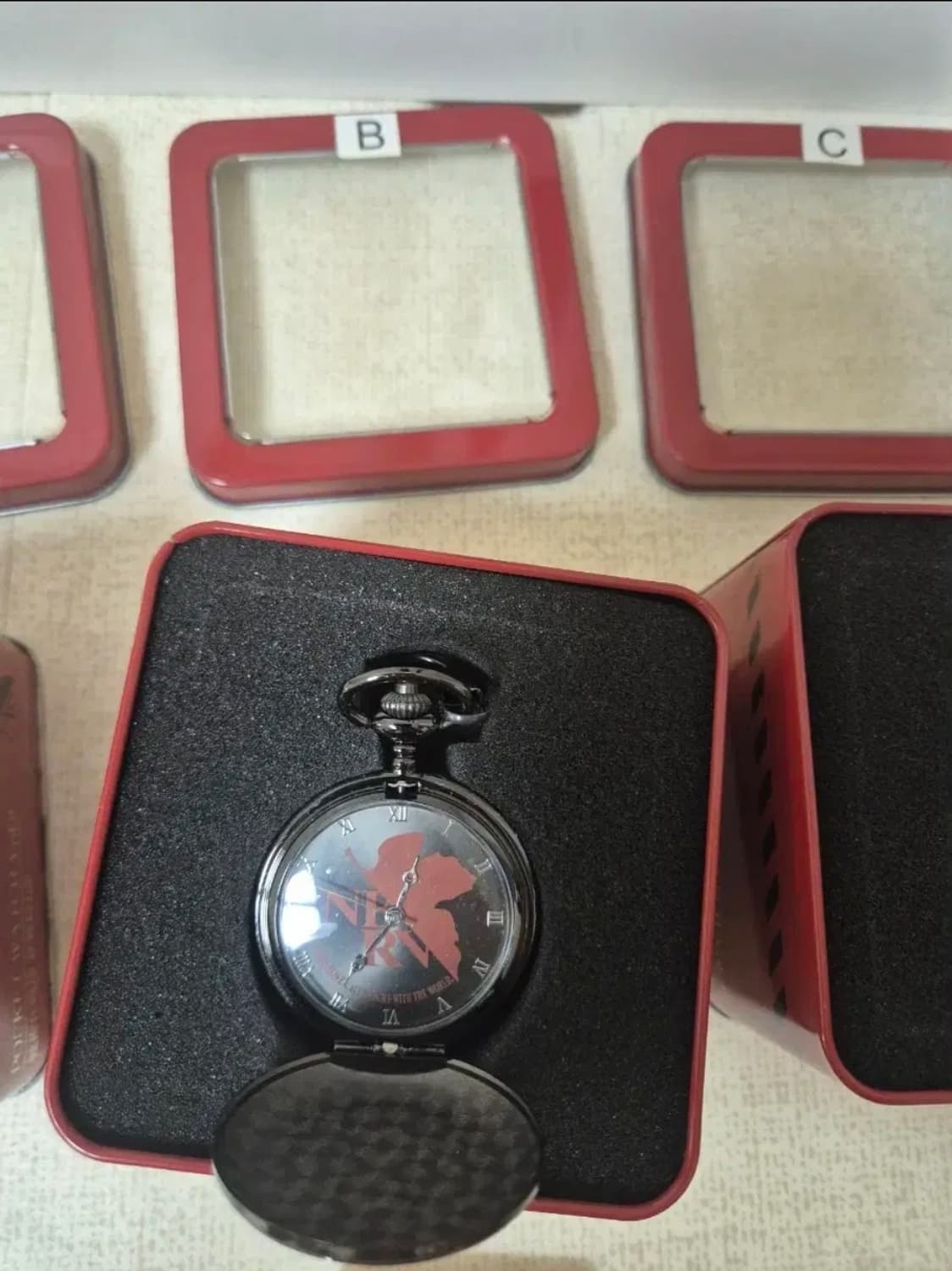 새제품 한정판 에반게리온 레이 메탈 포켓 워치 풀세트 3종 굿즈 상품이미지4