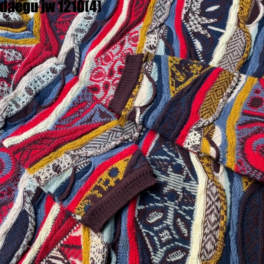 쿠지 케이블 한글택 니트 상품이미지5