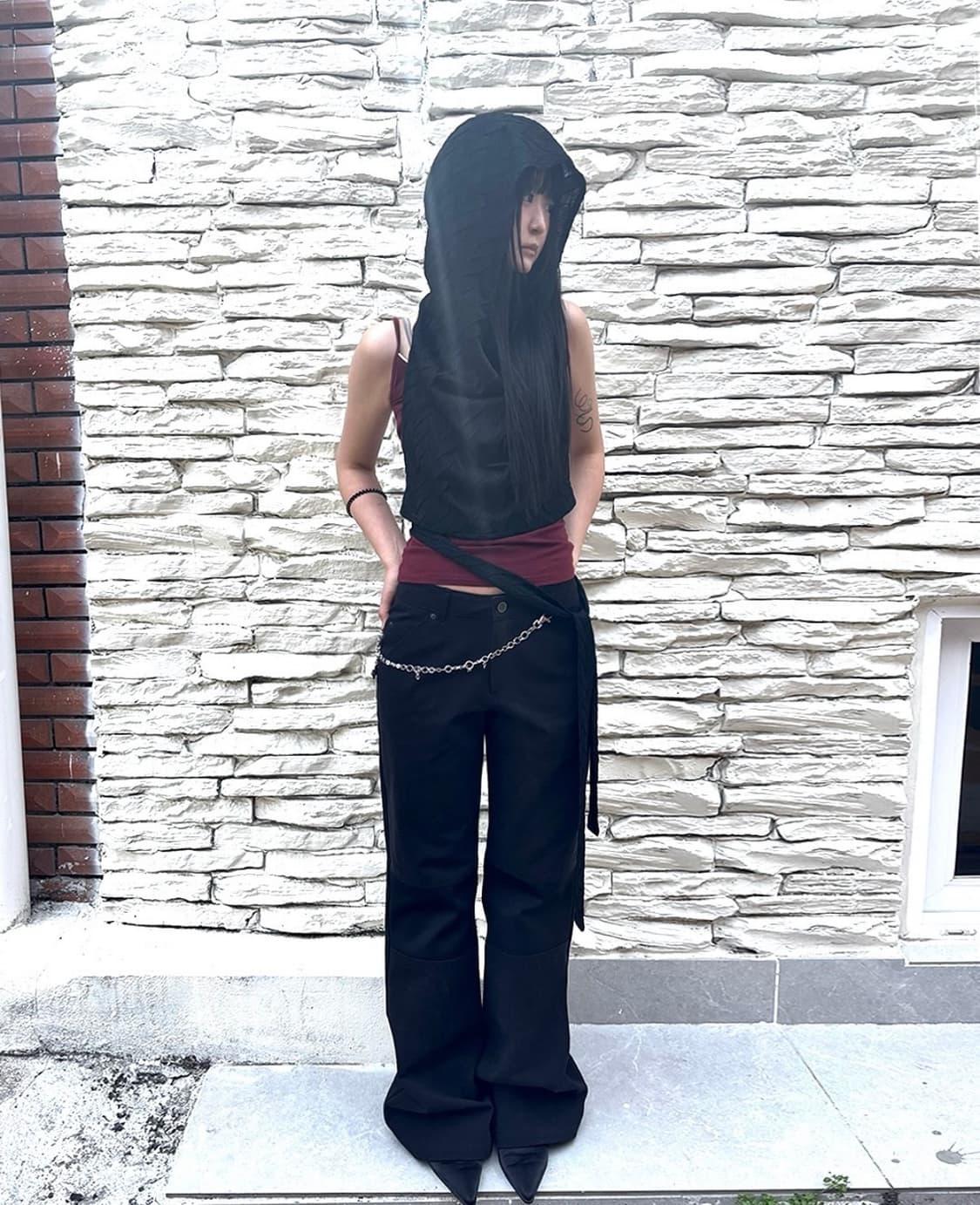 0104 Halter Hoodie 후드 나시 상품이미지3