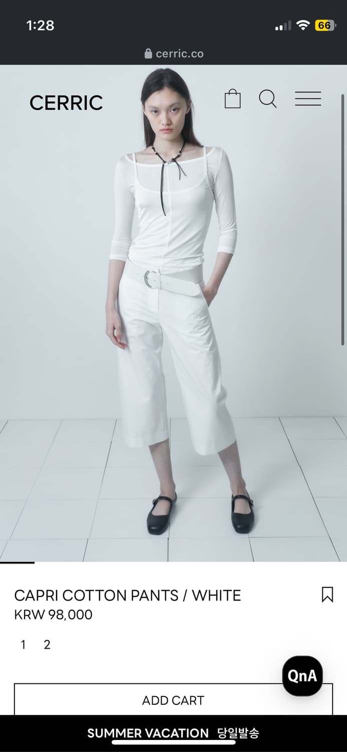 cerric capri cotton pants white 상품이미지3