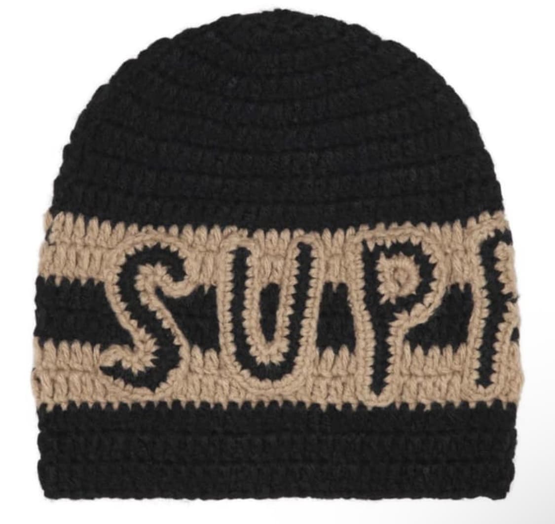 슈프림 크로쉐 로고 비니 블랙 - 25FW 상품이미지1