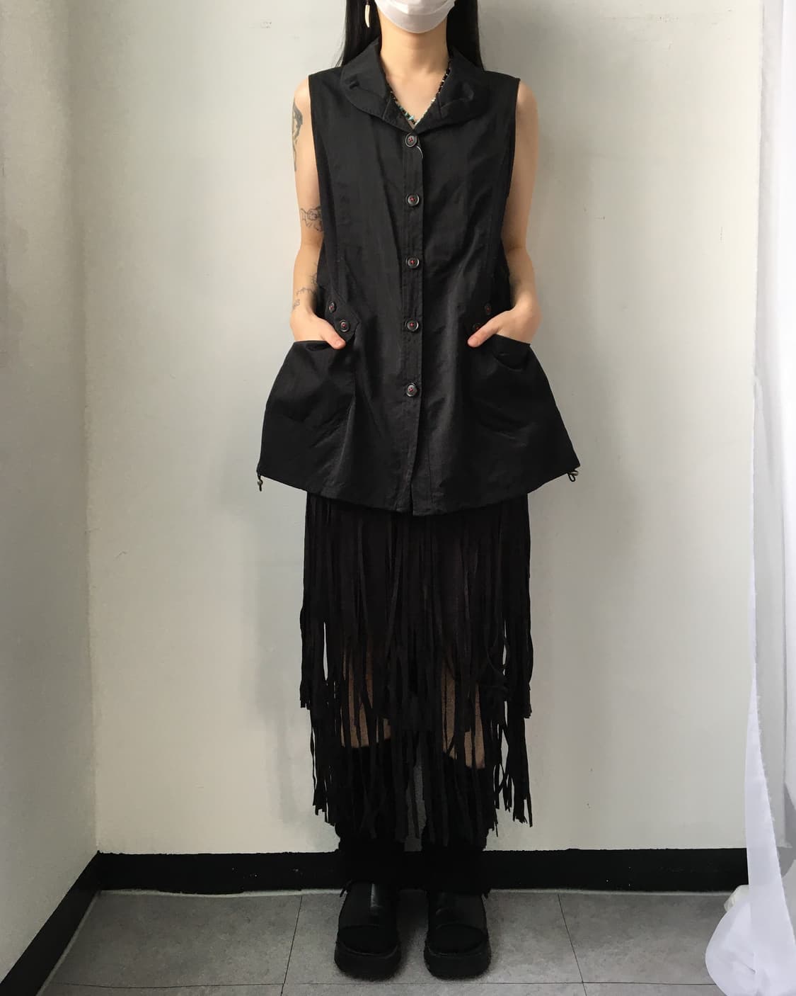 Button point vest onepiece 상품이미지6