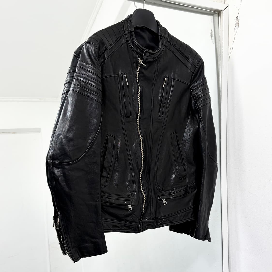 이태리제 양가죽 바이커 자켓 상품이미지4