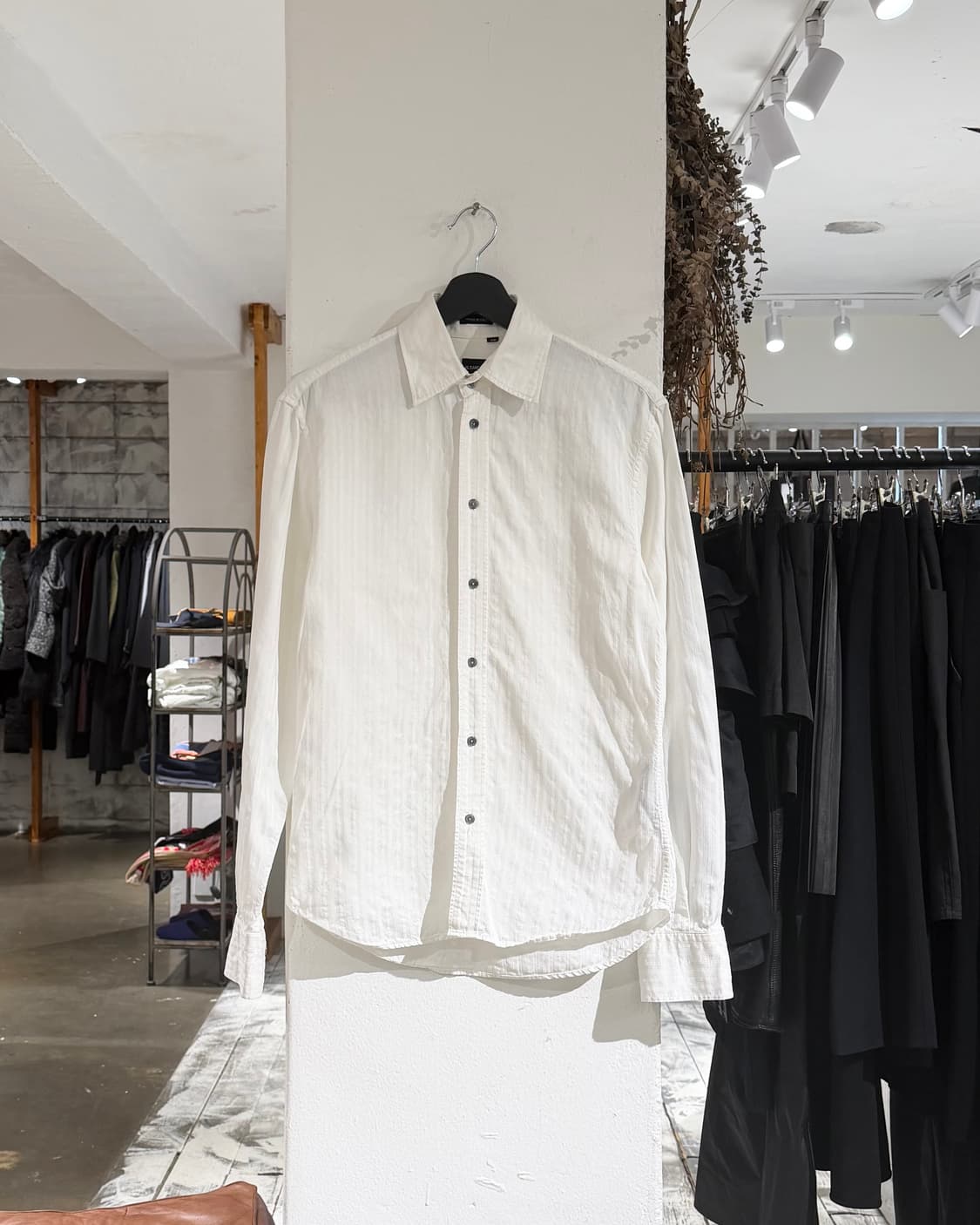 질샌더 화이트 스트라이프 셔츠 상품이미지1