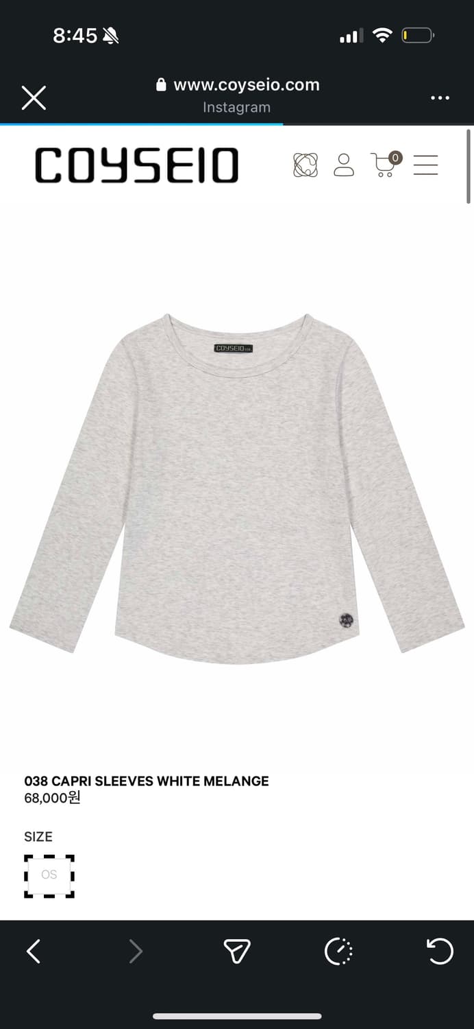 코이세이오 038 CAPRI SLEEVES WHITE MELANGE 상품이미지1