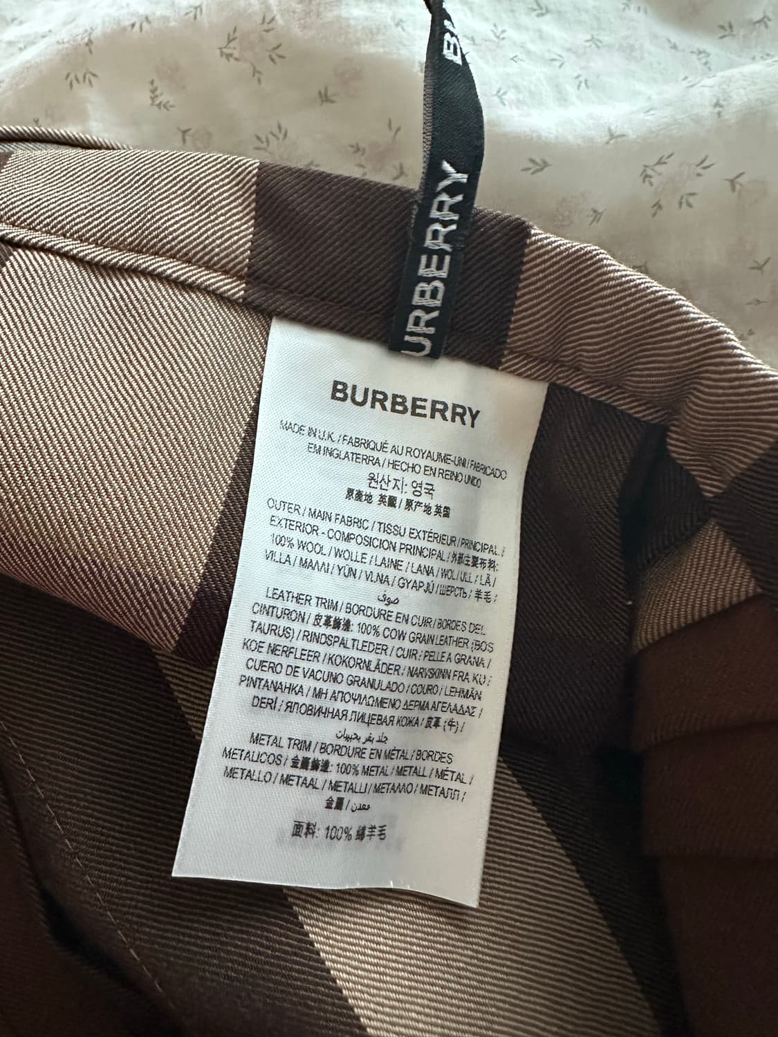 버버리 브라운 울 플리츠 체크 스커트 상품이미지7