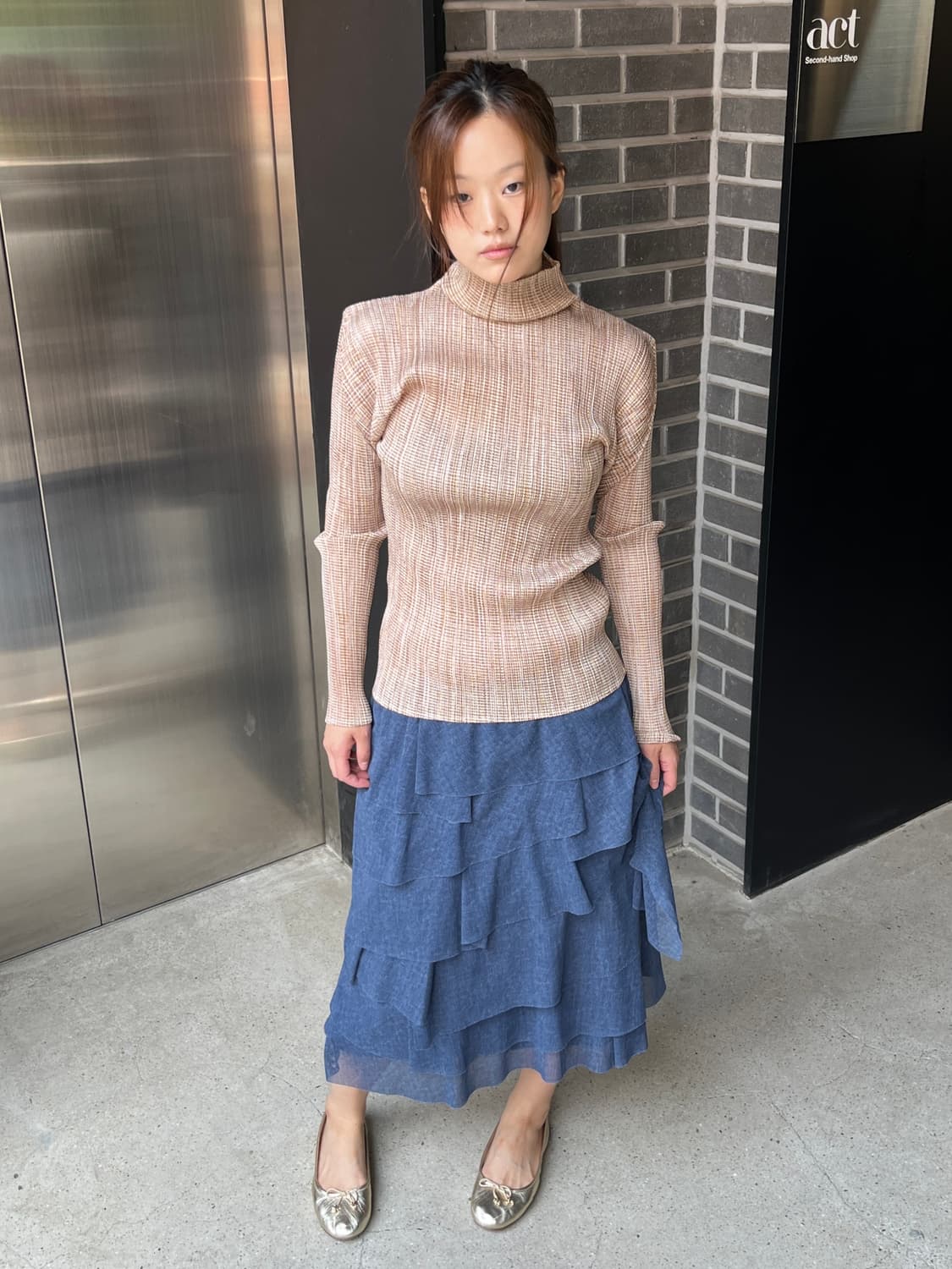 Issey Miyake 이세이미야케 하이넥 플리츠 탑 상품이미지10