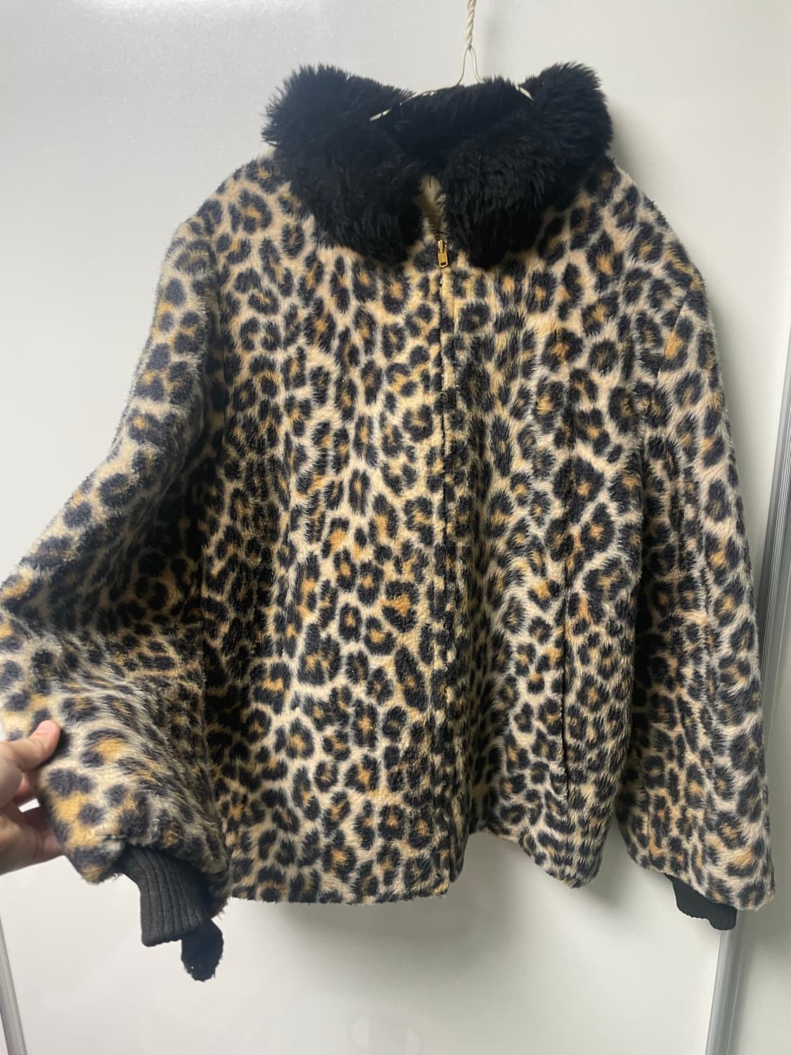 일본 빈티지 레오파드 퍼 자켓 갸루 펑크호피 상품이미지2