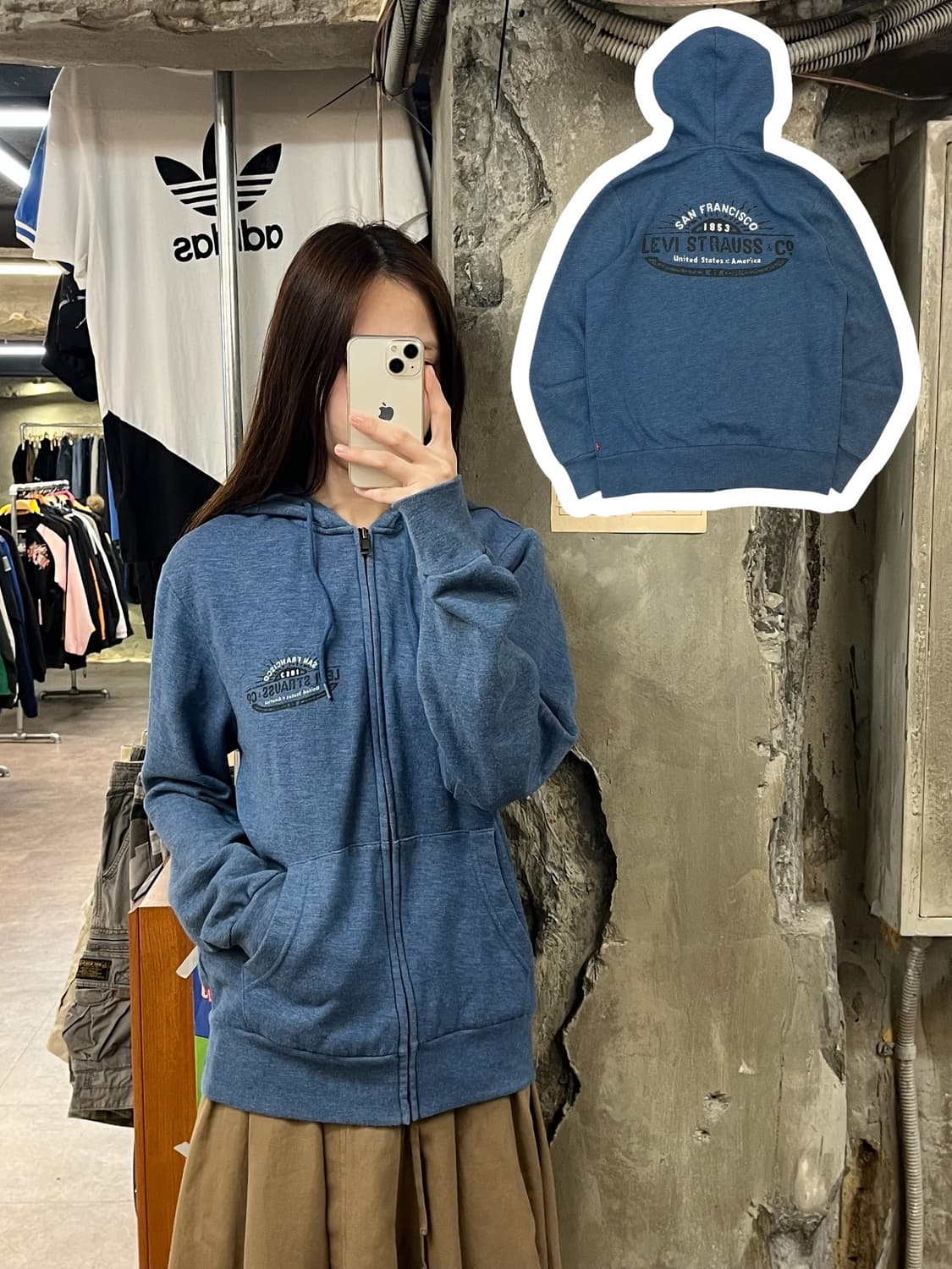 리바이스 후드집업 블루 S #csz889 상품이미지1