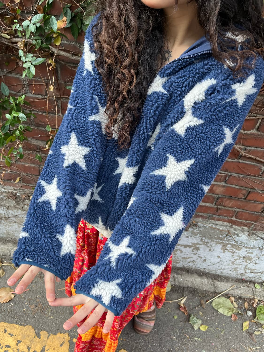 일본무드 별 패턴 후리스 상품이미지4