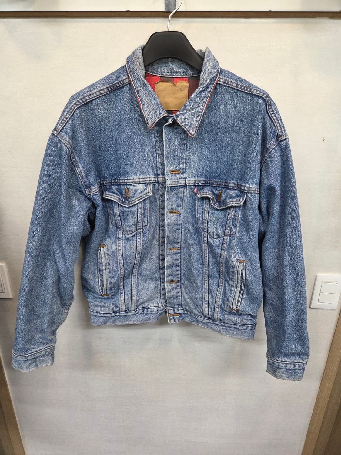 리바이스 빈티지 90s 블랭킷 버팔로 체크 데님자켓 xl 상품이미지1