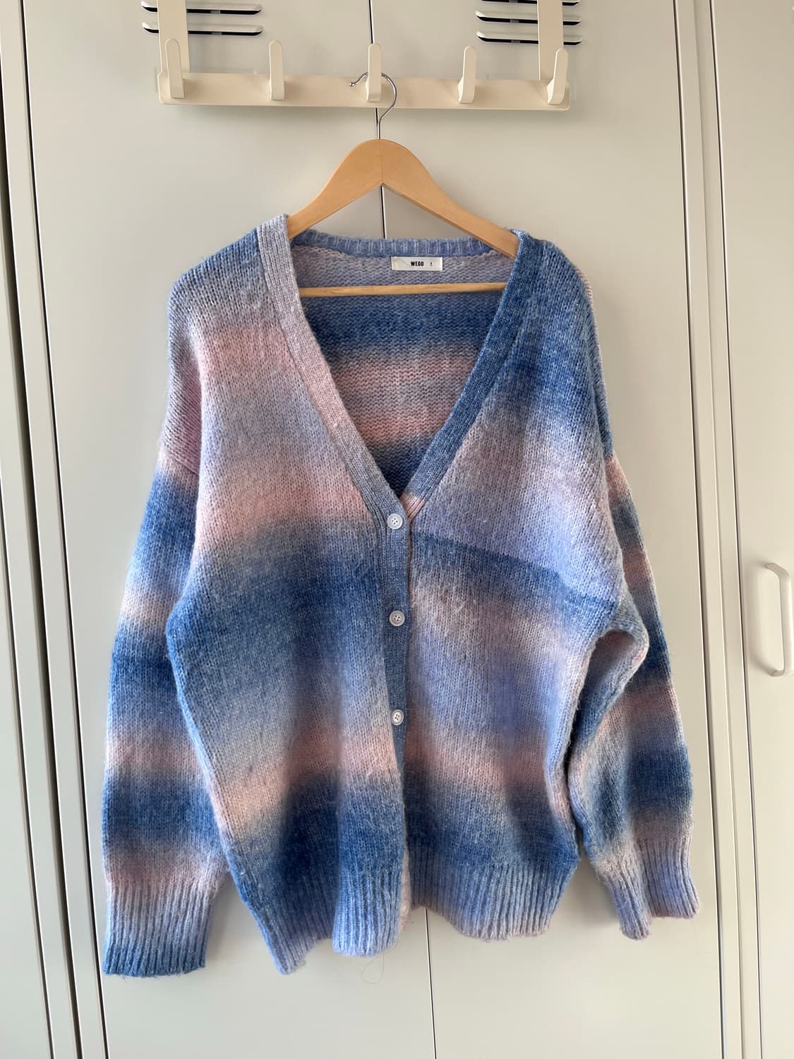 Wego  블루핑크 그라데이션 니트 가디건  상품이미지3