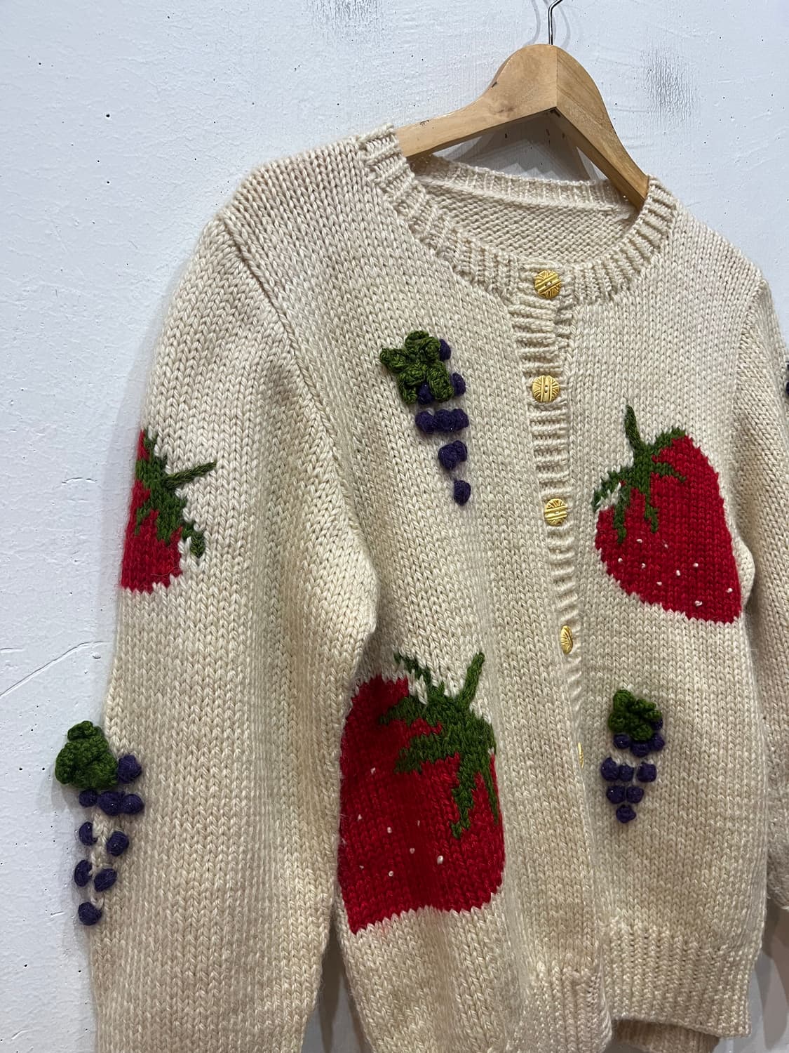 핸드메이드 아플리케 모리 울 가디건  상품이미지2