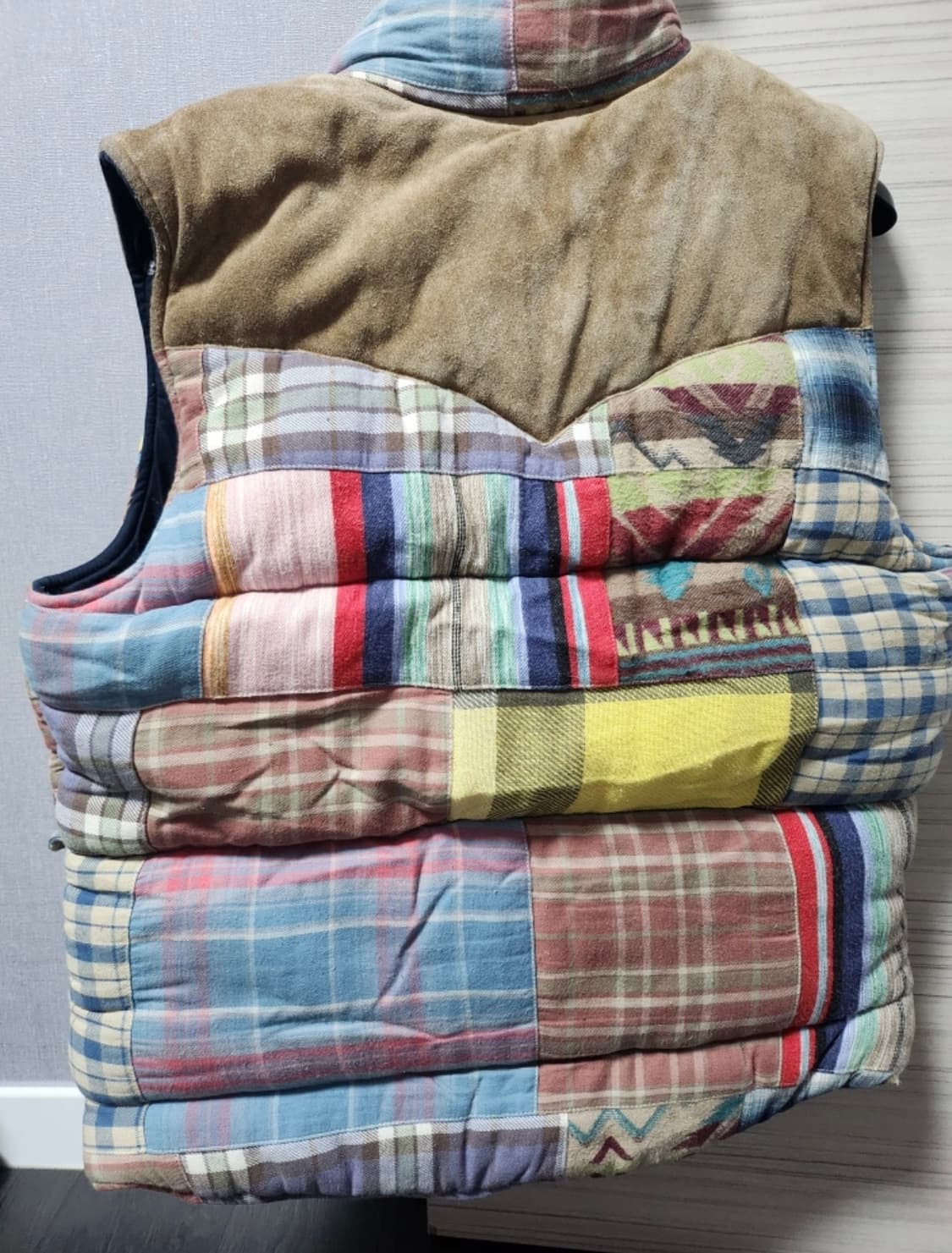 폴로 랄프로렌 데님앤서플라이 패치워크 패딩 베스트 조끼 S 상품이미지4