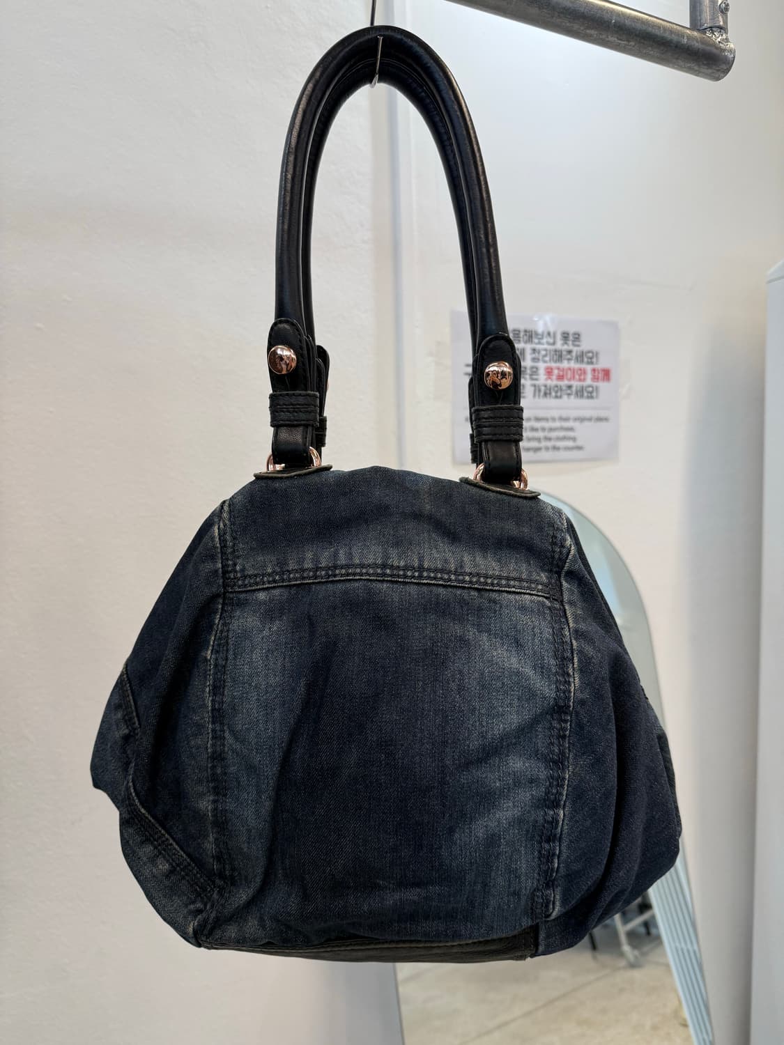 DIESEL denim X leather wave shoulder bag 상품이미지3