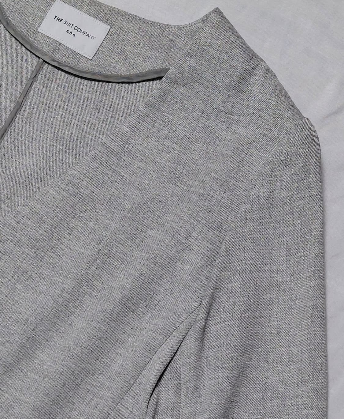 THE SUIT COMPANY she 노칼라 린넨라이크 자켓 (40) 상품이미지4