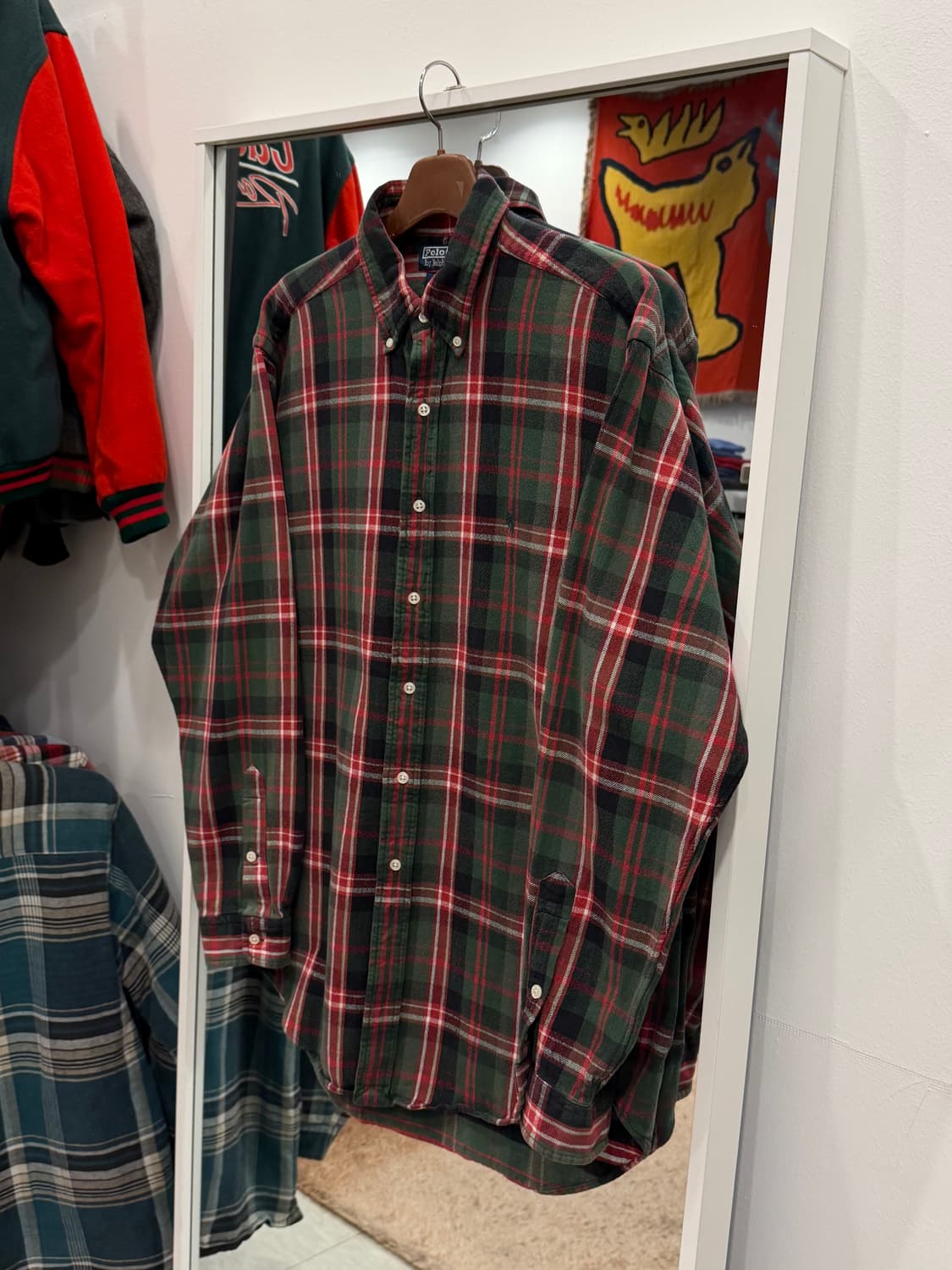 90-00s Polo RL 폴로 랄프로렌 코튼 플란넬 체크 셔츠 상품이미지1