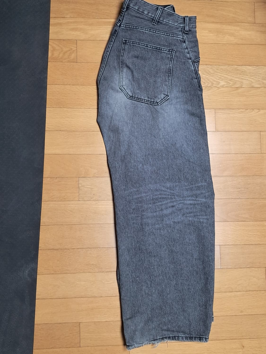 해칭룸 와이드커브진 워시드블랙 3사이즈 상품이미지2