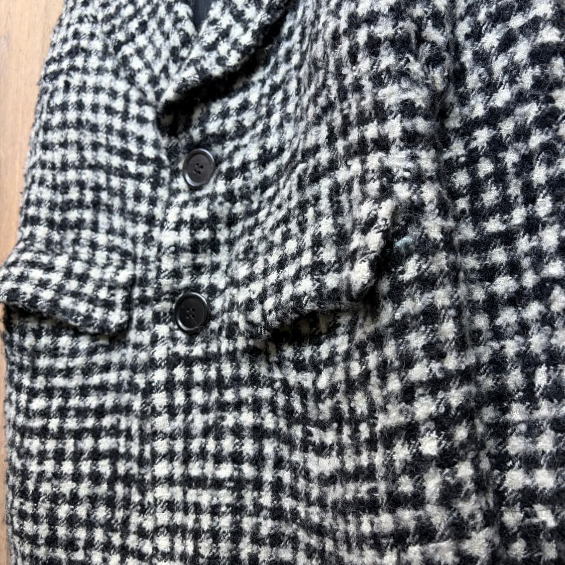 Check Boucle Fulling Wool Coat 상품이미지4