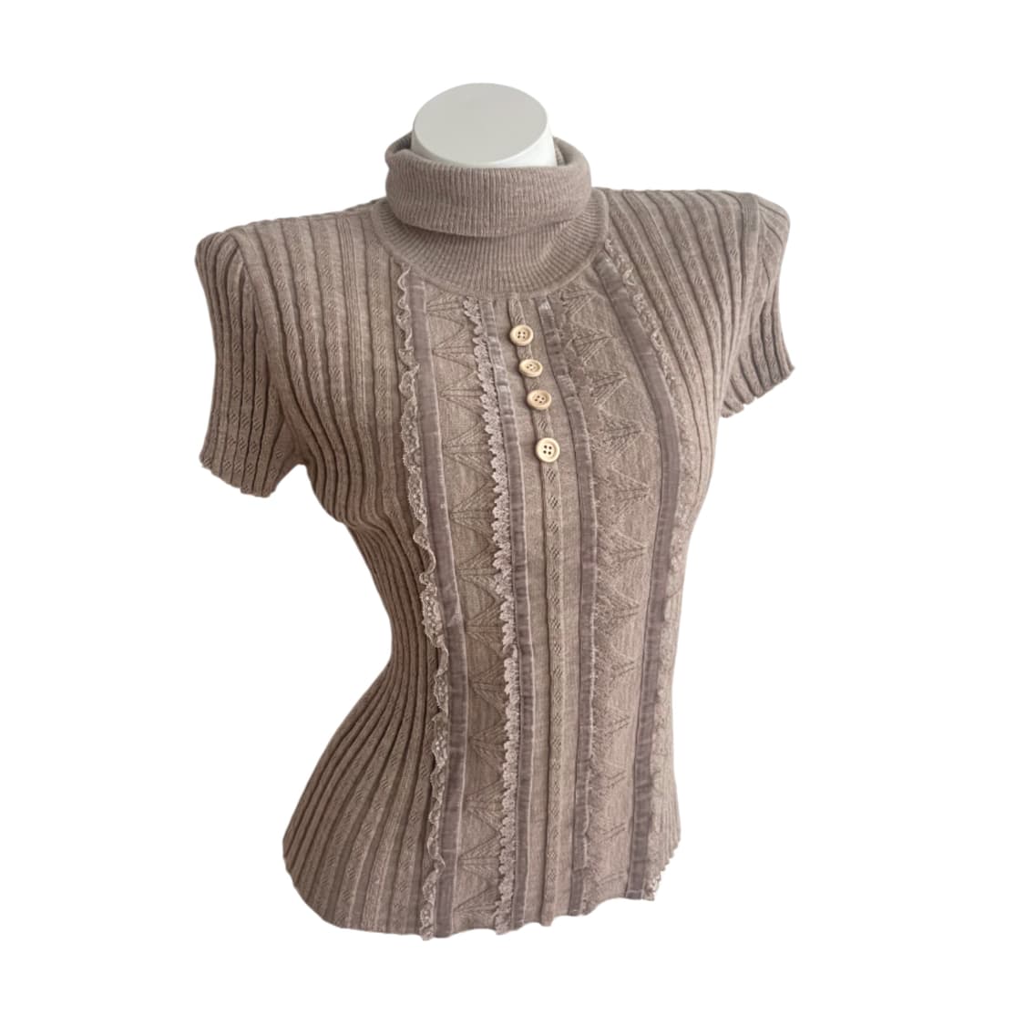 oatmeal pink button knit 상품이미지2