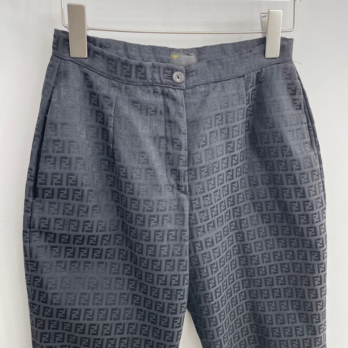 W 펜디 FF 로고 패턴 블랙 코튼 팬츠 상품이미지3