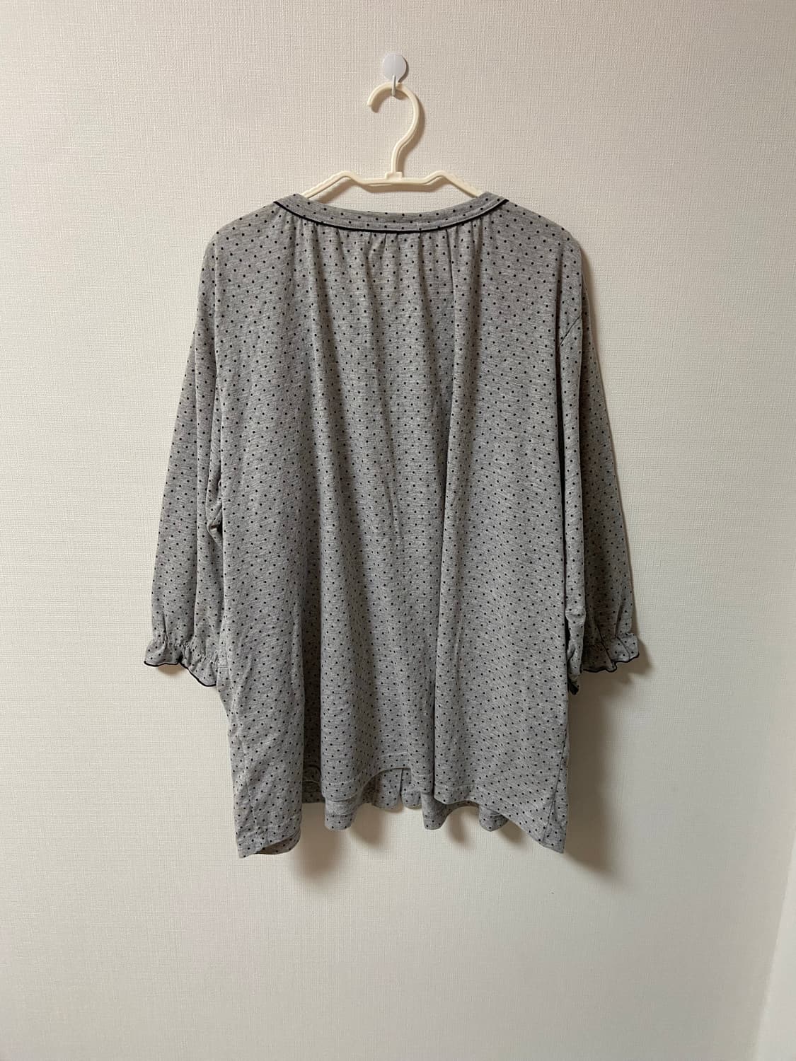 일본 빈티지 소매레이스 도트 미디 원피스 상품이미지6