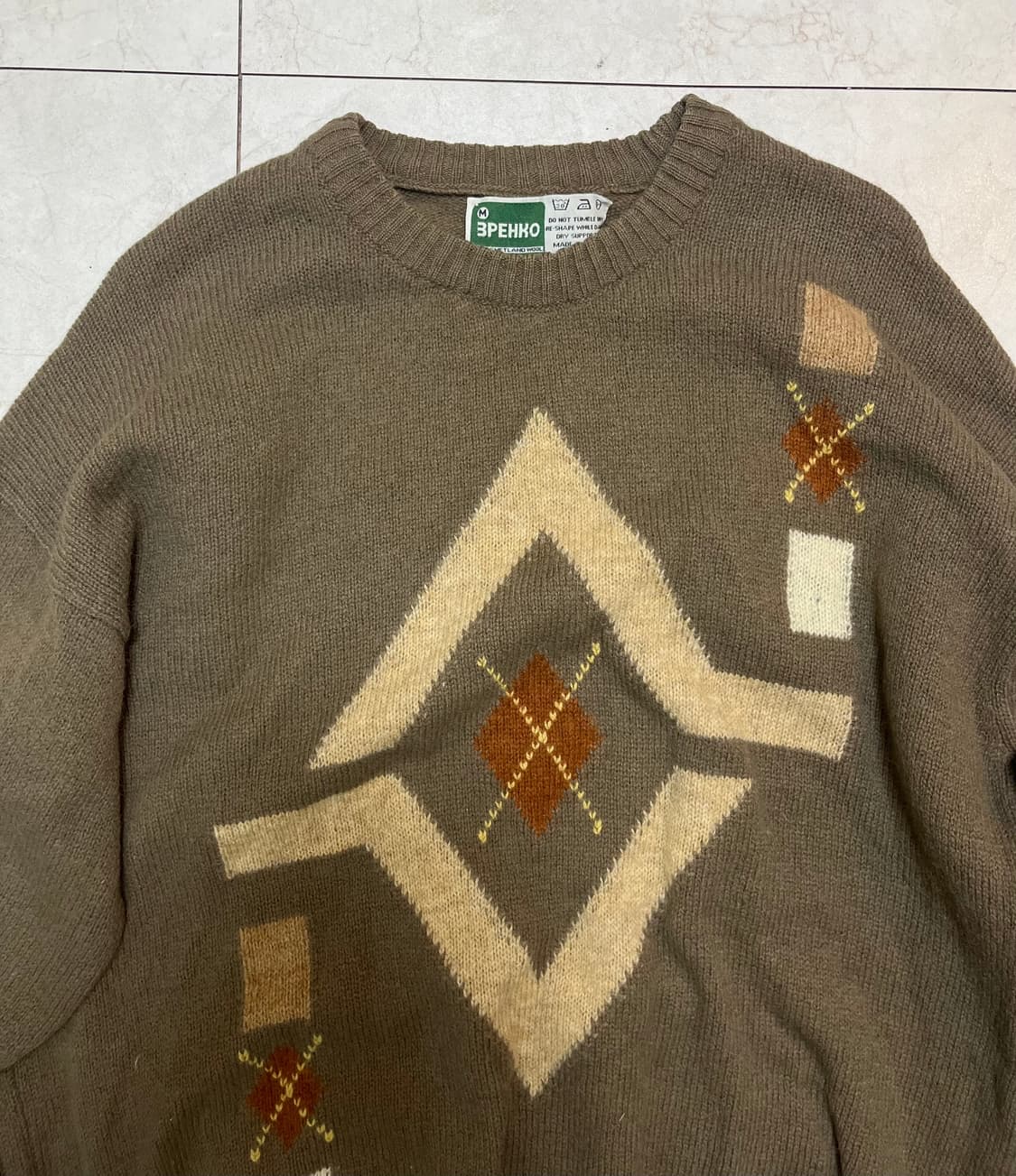 셔틀랜드 울 100% 자카드 니트 스웨터 상품이미지2