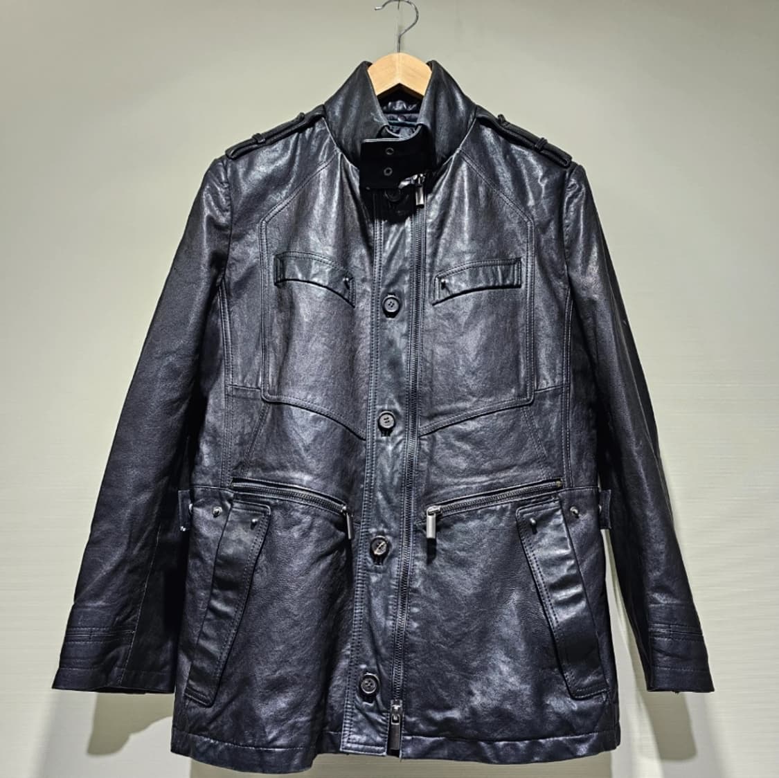 인터메조 블랙 가죽 자켓 100 상품이미지2